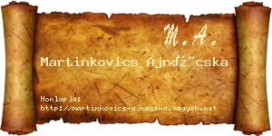 Martinkovics Ajnácska névjegykártya